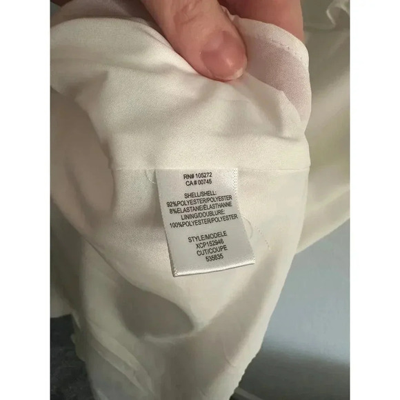 H by Halston White Ruffle Spaghetti strap A-Line dress high low Sz. US 10 - Picture 10 of 10